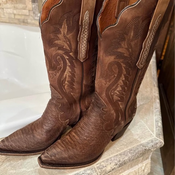 Dan Post Exotic Western Cowboy Cowgirl Brown Boot 8.5 dancing sexy
